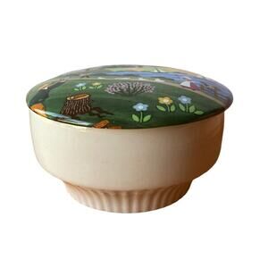 Reutter Porzellan Lidded Furstenhofer Folk Art Summer JewelryTrinket Box